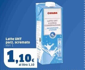 Sigma Sigma latte uht parzialmente scremato offerta