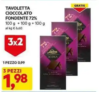 DPiù TAVOLETTA CIOCCOLATO FONDENTE 72% 3 x 100 g offerta