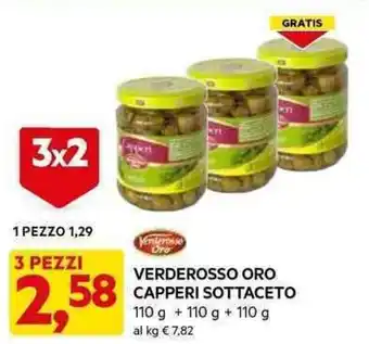 DPiù VERDEROSSO ORO 58 CAPPERI SOTTACETO 3 x 110 g offerta