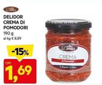 DPiù DELIDOR CREMA DI POMODORI 190 g offerta