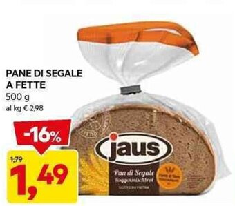 DPiù PANE DI SEGALE A FETTE 500 g offerta
