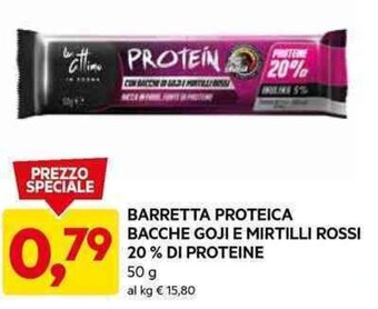 DPiù BARRETTA PROTEICA BACCHE GOJI E MIRTILLI ROSSI 20% DI PROTEINE 50 g offerta