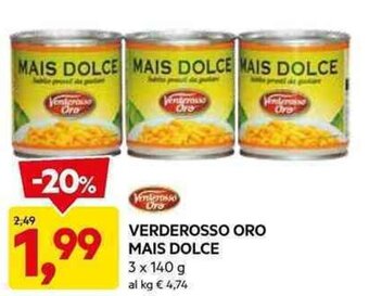 DPiù VERDEROSSO ORO MAIS DOLCE 3 x 140 g offerta