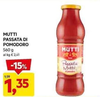 DPiù MUTTI PASSATA DI POMODORO 560 g offerta