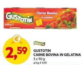 DPiù GUSTOTIN CARNE BOVINA IN GELATINA 3 x 90 g offerta