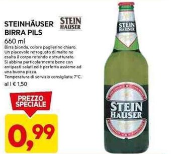 DPiù STEINHÄUSER BIRRA PILS 660 ml offerta