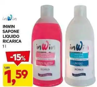 DPiù INWIN SAPONE LIQUIDO RICARICA 1 LIQUIDO RICARICA offerta