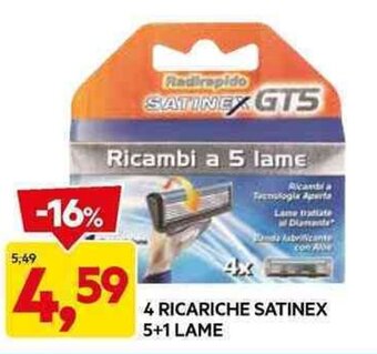 DPiù 4 RICARICHE SATINEX 5+1 LAME offerta