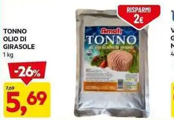 DPiù TONNO OLIO DI GIRASOLE 1 kg offerta