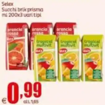Elite Selex Succhi brik prisma ml 200x3 offerta