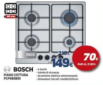 Expert BOSCH PIANO COTTURA PGP6B5B85 offerta