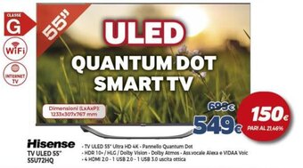 Expert Hisense TV ULED 55" 55U72HQ offerta