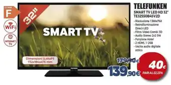 Expert TELEFUNKEN SMART TV LED HD 32" offerta