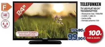 Expert TELEFUNKEN TV LED FLAT HD 24" TE24550S27YXD offerta