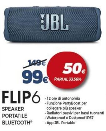 JBL FLIP6 SPEAKER PORTATILE BLUETOOTH®