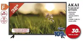 Expert AKAI TV LED HD 32" AKTV3201C offerta
