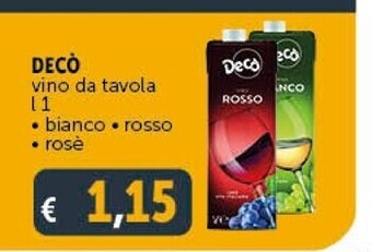 Gourmet Déco Deco vino da tavola bianco offerta