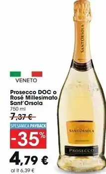 Carrefour Market Sant'orsola prosecco doc o rosé millesimato offerta