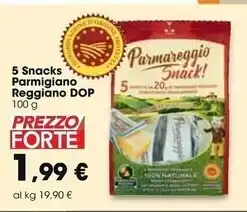 Carrefour Market Parmareggio 5 snacks parmigiano reggiano dop offerta