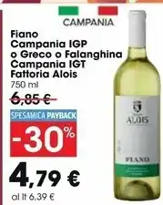 Carrefour Market Fattoria alois fiano campania igp o greco o falanghina campania igt offerta