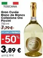 Carrefour Market Piccini gran cuvee blanc de blanc collezione oro offerta