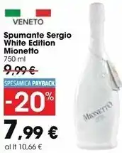 Carrefour Market Mionetto spumante sergio white edition offerta
