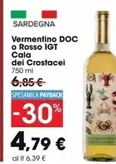Carrefour Market Cala dei crostacei vermentino doc o rosso igt offerta