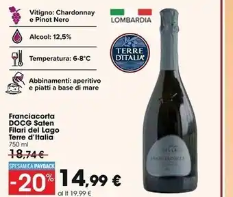 Carrefour Market Terre d'italia franciacorta docg saten filari del lago offerta