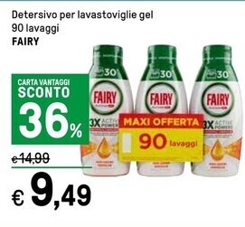 Iper La Grande Fairy detersivo per lavastoviglie gel 90 lavaggi offerta