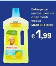 Iper La Grande Mastro lindo detergente multi - superficie o pavimenti offerta