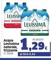 Sigma Levissima acqua naturale, frizzante offerta