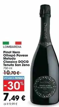 Carrefour Market Tenuta san zeno pinot nero oltrepò pavese metodo classico docg offerta