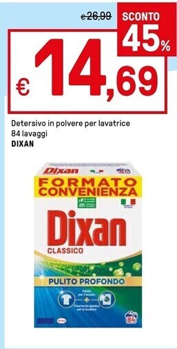 Iper La Grande Dixan detersivo in polvere per lavatrice offerta