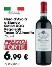 Carrefour Market Tasca d'almerita nero d'avola o bianco sicilia doc regaleali offerta
