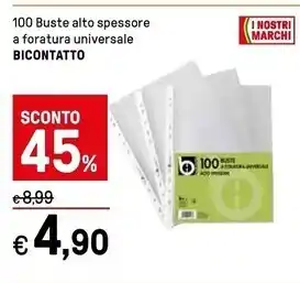Iper La Grande Bicontatto - 100 buste alto spessore a foratura universale offerta