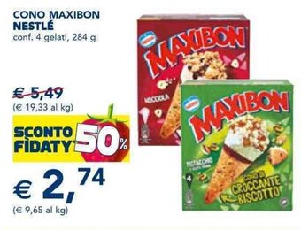 Esselunga CONO MAXIBON NESTLÉ conf. 4 gelati, 284 g offerta