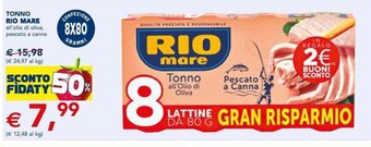 Esselunga TONNO RIO MARE all'olio di oliva, pescato a canna offerta