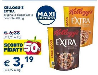 Esselunga KELLOGG'S EXTRA original o cioccolato e nocciole, 800 g offerta