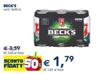 Esselunga BECK'S conf. 3x33 cl offerta