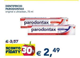 Esselunga DENTIFRICIO PARODONTAX original o ultraclean, 75 ml offerta