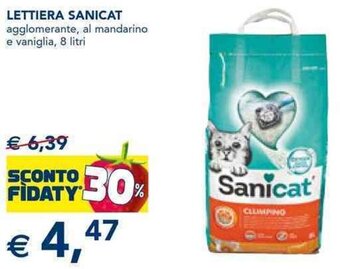 Esselunga LETTIERA SANICAT agglomerante, al mandarino e vaniglia, 8 litri offerta