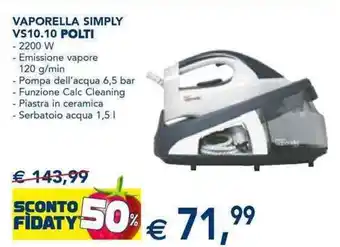 Esselunga VAPORELLA SIMPLY VS10.10 POLTI 2200 W offerta