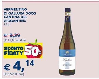 Esselunga VERMENTINO DI GALLURA DOCG CANTINA DEL GIOGANTINU 75 cl offerta