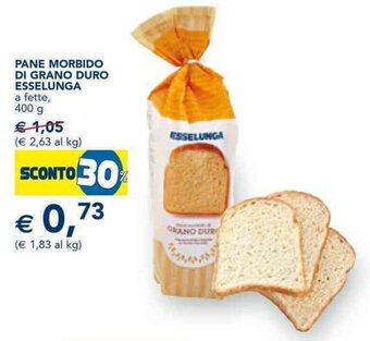 Esselunga PANE MORBIDO DI GRANO DURO ESSELUNGA 400 g offerta