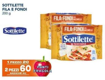Esselunga SOTTILETTE FILA E FONDI 200 g offerta
