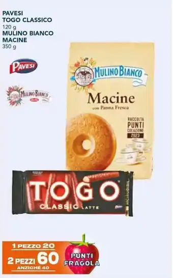 Esselunga PAVESI TOGO CLASSICO 120 g/ MULINO BIANCO MACINE 350 g offerta