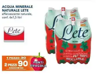 Esselunga ACQUA MINERALE NATURALE LETE 6x1,5 litri offerta