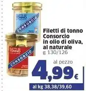 Sigma Consorcio filetti di tonno in olio di oliva, al naturale offerta