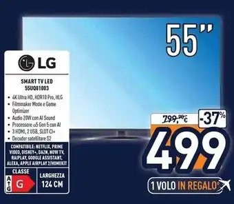 Unieuro Lg smart tv led 55uq81003 offerta