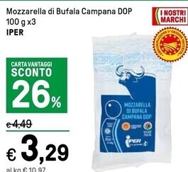 Iper La Grande Iper mozzarella di bufala campana dop offerta
